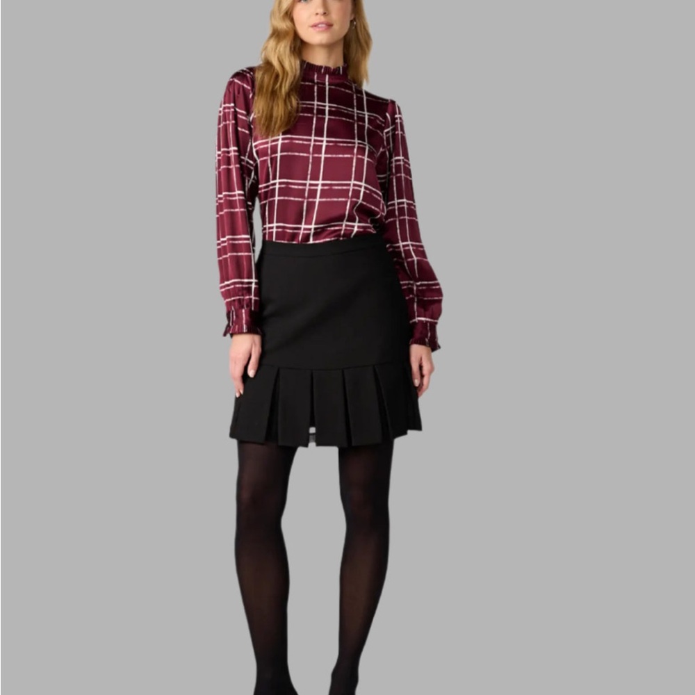Karl Lagerfeld Black Pleated Mini Skirt